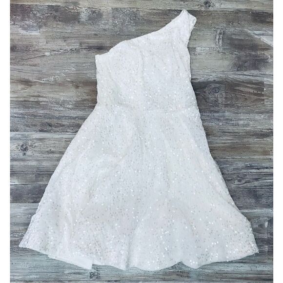 Homecoming White Cocktail Crushed Velvet Sequin Dress Sz 6 - Picture 7 of 10